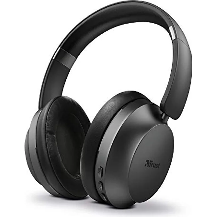 Trust Mobile Eaze Kabellose Over-Ear Bluetooth Kopfhörer (25 Stunden Spielzeit, 10 m Reichweite, Wireless, 40 mm-Treiber, Klappbares Design) Schwarz