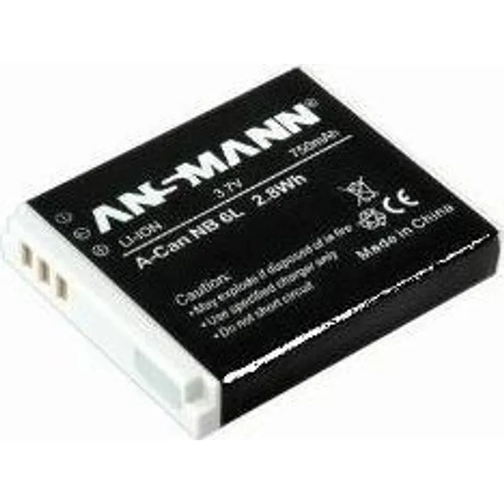 ANSMANN Li-Ion Akku A-Can NP 6 L 3 7V - Typ 750mAh - Leistungsstarke Akkubatterie für Foto Digitalkameras - der perfekte Ersatzakku für Canon Digicam uvm.