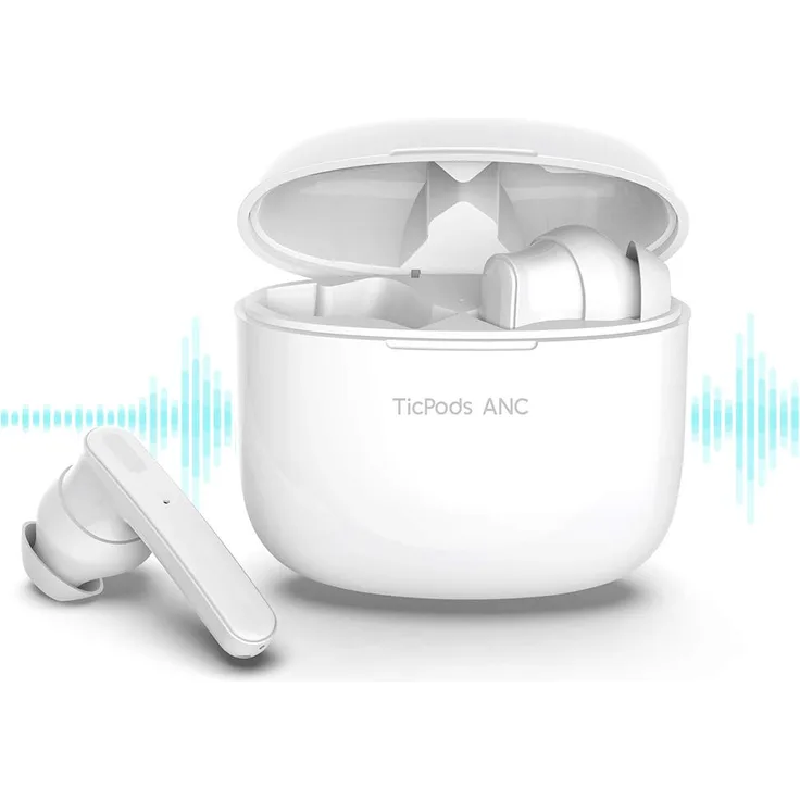 TicPods ANC Bluetooth 5.0-Kopfhörer mit aktiver Geräuschunterdrückung, wasserfeste IPX5-Kopfhörer mit drahtlosen Kopfhörern, Touch Control-Kopfhörer