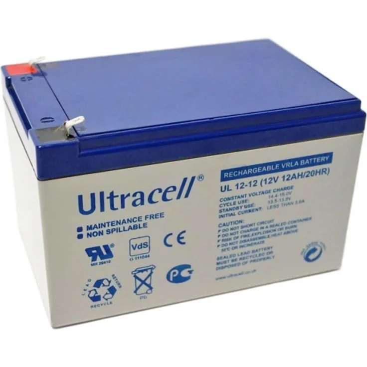 Ultracell UL12-12 Blei Akku 12 Volt mit 12Ah, mit 4,8mm Faston Steckkontakten