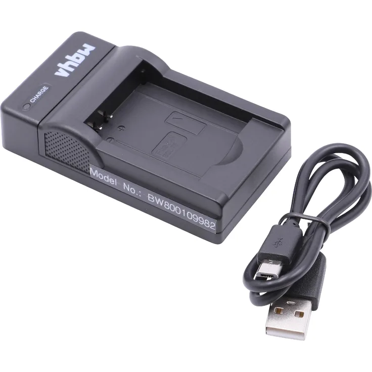 vhbw USB Akkuladegerät kompatibel mit Panasonic Lumix DMC-XS1W, DMC-SZ9P Digitalkamera, Camcorder, Action Cam-Akku - Ladeschale