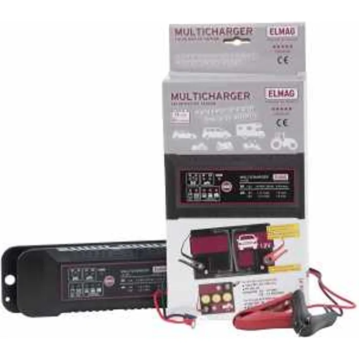 Automatisches-Batterieladegerät 6-12 V. MULTICHARGER 14120, max. 1,0-4,5 A.