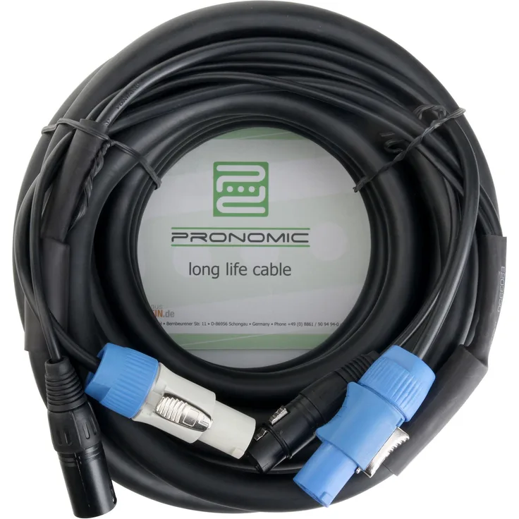 Pronomic Stage PPD-10 Hybridkabel Powerplug-DMX 10m (ideal zur Verkabelung von Lichteffekten & Bühnenbeleuchtung)