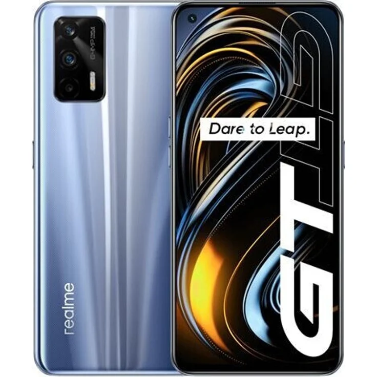 realme GT 5G Smartphone 16,33cm (6,43 Zoll) IPS-Display, 128GB interner Speicher, 8GB RAM, Dual-SIM, Android 11, Dashing Silver – Bild 1