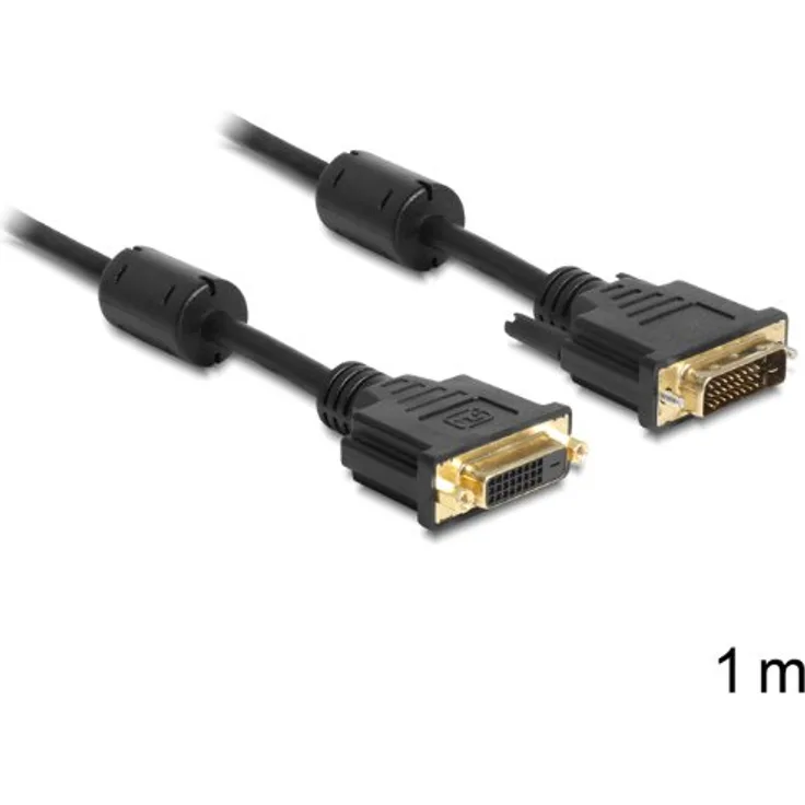 DeLock Verlängerungskabel DVI 24+1 Stecker > DVI 24+1 Buchse 1 m Schwarz