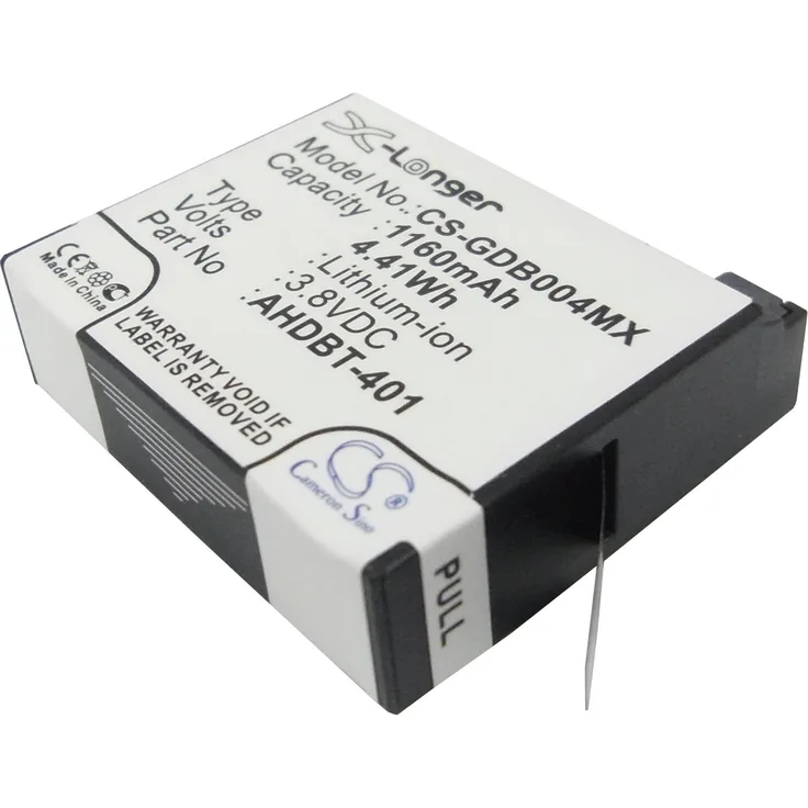 Cameron Sino CS-GDB004MX Akku für Hero 4, Hero 4 Black, Hero 4 Silver, Hero 4+ (1160mAh)