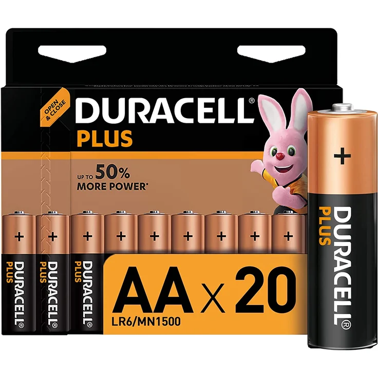 Duracell Plus AA Mignon Alkaline Batterien LR6, 20er Pack – Bild 1