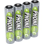 ANSMANN Akku AAA Micro 550 mAh 1,2V NiMH, 4 Stück, wiederaufladbar mit maxE