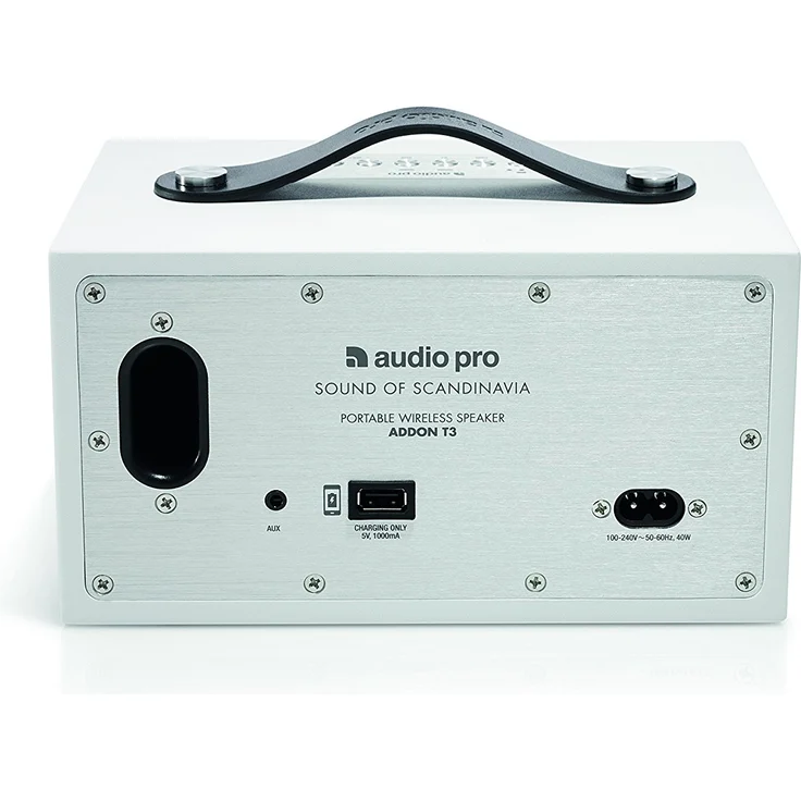 Audio Pro Addon T3 portabler Bluetooth Stereo-Lautsprecher (30h Akkulaufzeit, Echtholzgehäuse) Weiß – Bild 3