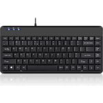 Perixx Tastatur mit USB Schwarz schwarz Mini