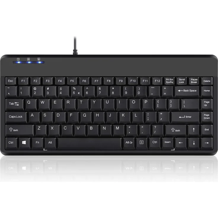 Perixx Tastatur mit USB Schwarz schwarz Mini