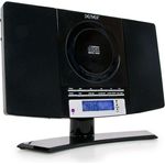 Denver Musik-Center (vertikaler CD-Player mit LCD-Display, AUX-In, Wandhalterung, Weckerradio) schwarz