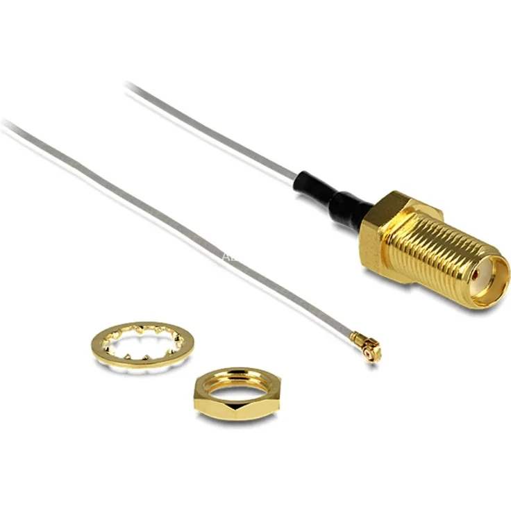 DeLOCK 88812 - Koaxialkabel (0,2 m, MHF III (I-PEX), SMA, Male Connector-Female Connector, Grau, 50 Ohm)