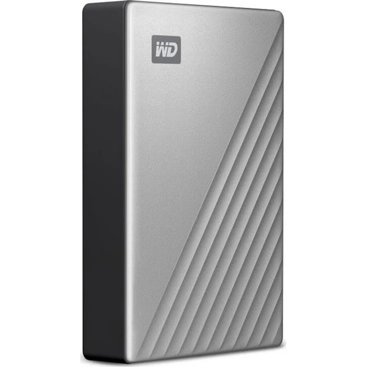 WD My Passport Ultra WDBFTM0040BSL - Festplatte - verschlüsselt - 4 TB - extern (tragbar) - USB 3.0 (USB-C Steckverbinder) - 256-Bit-AES - Silber (WDBFTM0040BSL-WESN) – Bild 3