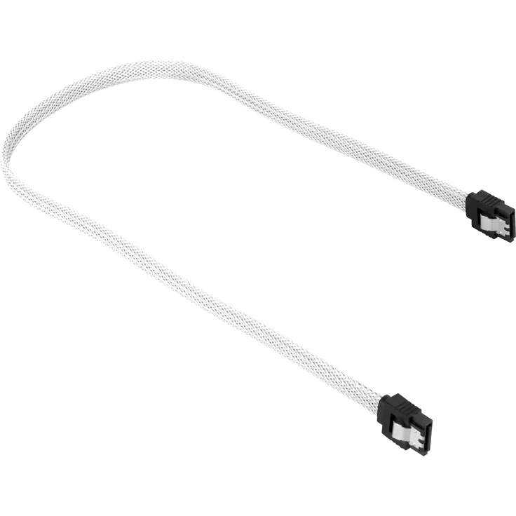 Sharkoon Sleeve Kabel SATA 6Gb/s, 0.3m, weiß, mit Arretierung