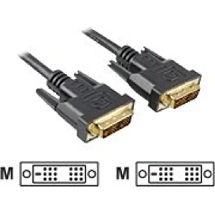 Sharkoon DVI-D auf DVI-D Kabel 19-polig 3m schwarz