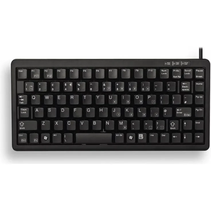 CHERRY Compact-Keyboard G84-4100 - Tastatur - PS/2, USB - Deutsch QWERTZ - Schwarz (G84-4100LCMDE-2)