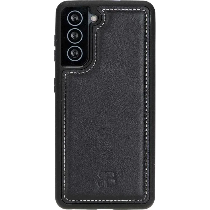 BURKLEY Samsung Galaxy S21 (5G) - FLEX - Leder Hülle Bumper Cover - Schwarz