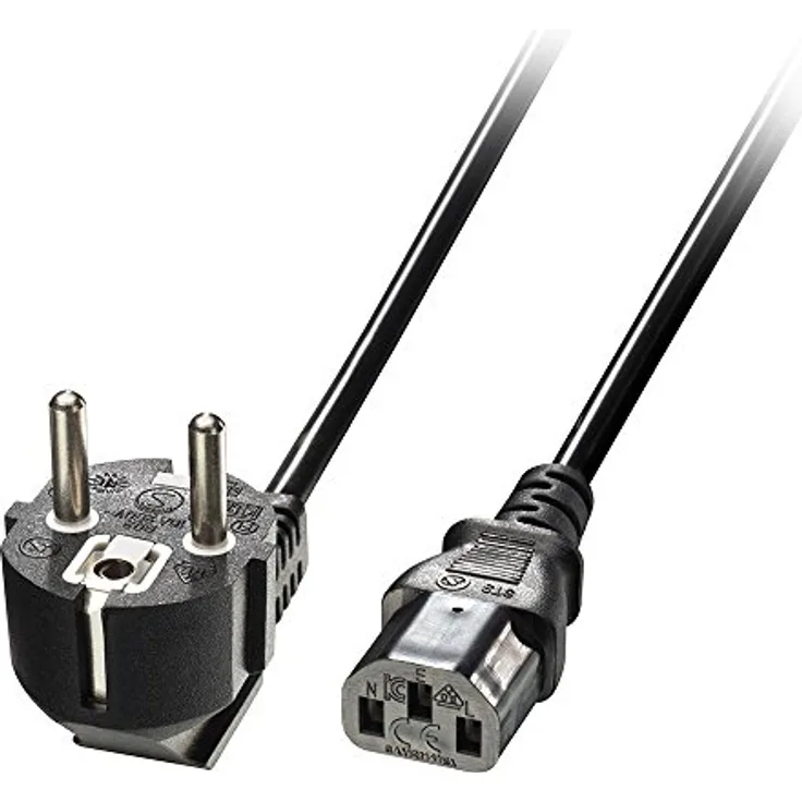 LINDY IEC-Netzkabel 2m Schuko-Winkelst. IEC320C13