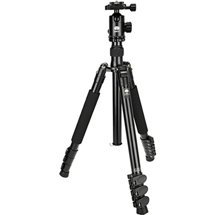 Sirui ET-2004-E-20 Easy Traveler Dreibeinstativ (mit E-20 Kopf, Aluminium, Höhe: 144 cm, Gewicht: 1,65 kg, Belastbarkeit: 12 kg, mit Tasche und Gurt) schwarz – Bild 1