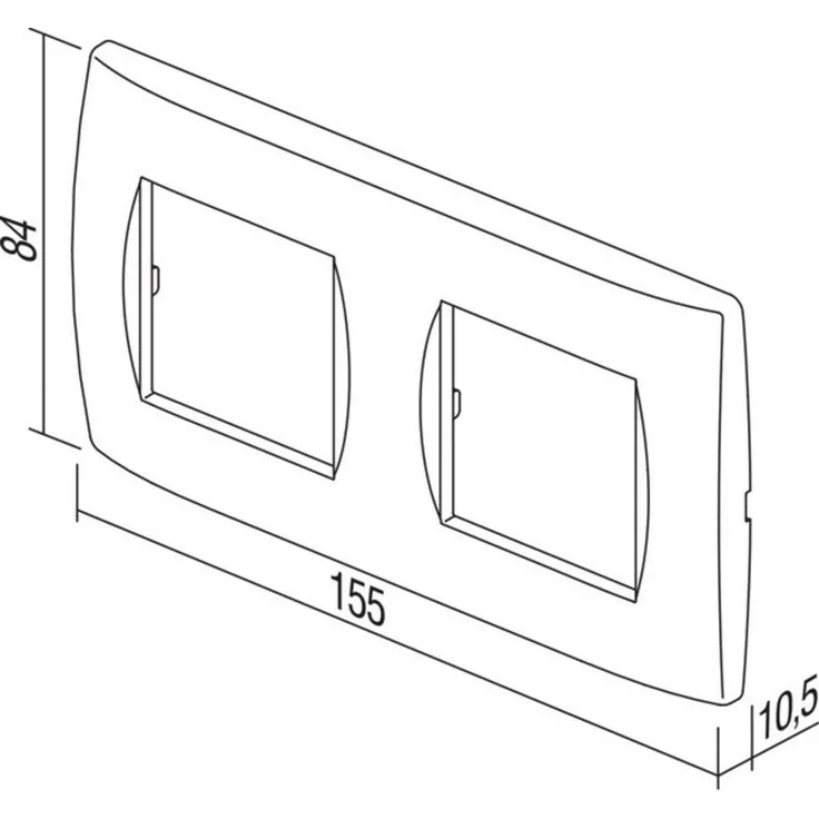 TEM Serie Modul Rahmen OS COVER PLATE SOFT2x2M ES