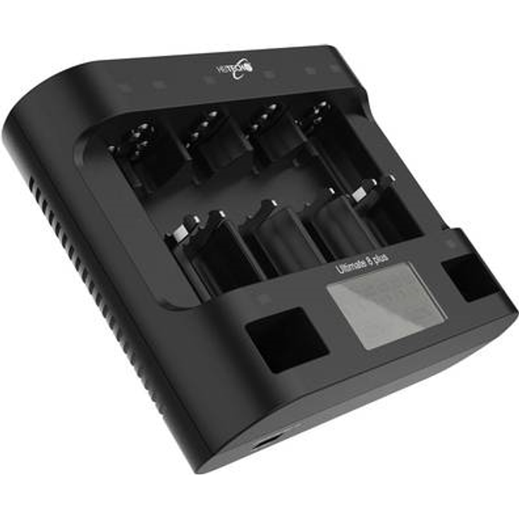 Heitech Ultimate 8 NiMH 9 V Block, Baby (C), Micro (AAA), Mignon (AA), Mono (D) Rundzellen-Ladegerät (09001534)