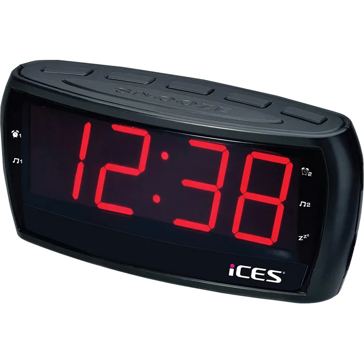 iS ICR-230-1 PLL FM Radiowecker, LCD-Display, schwarz