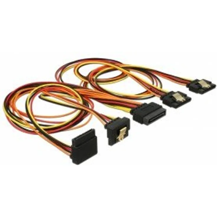 DeLock 60149 0.5m SATA 15-pin Schwarz - Orange - Rot - Gelb SATA-Kabel, 60149