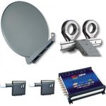 Gibertini SE 100 cm Alu Sat Antenne + Gibertini 2 fach Feedhalter + 2x Inverto MULTI-OPP Quattro LNB + MK Digital MS 9-16 Multischalter