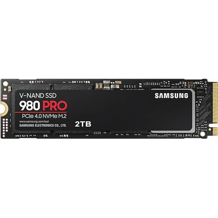 Samsung 980 PRO MZ-V8P2T0BW - Solid-State-Disk - verschlüsselt - 2 TB - intern - M.2 2280 - PCI Express 4.0 x4 (NVMe) - Puffer: 2 GB - 256-Bit-AES - TCG Opal Encryption (MZ-V8P2T0BW) – Bild 1