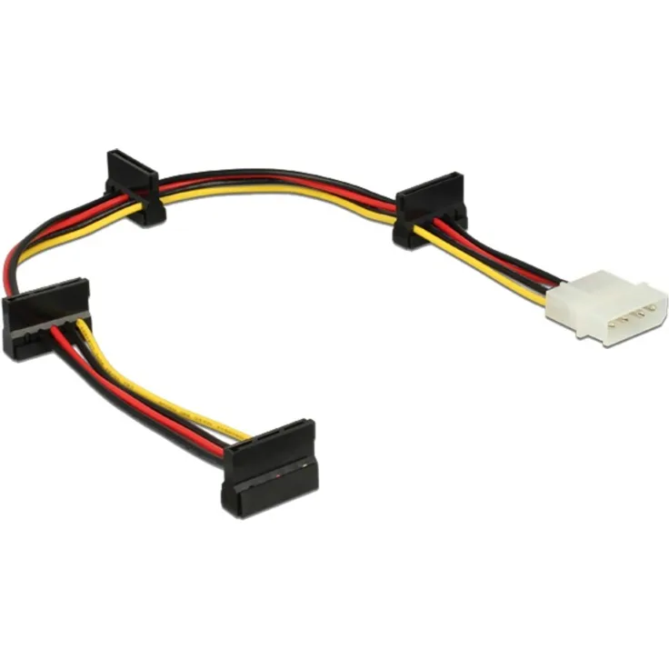 DeLOCK - Netzteil - interne Stromversorgung, 4-polig (S) bis SATA Leistung (R) - 40cm - Multicolor (60142)