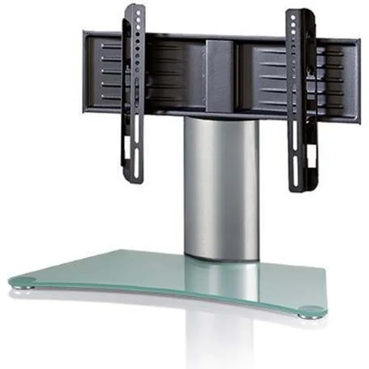 VCM TV-Standfuß Tischfuß TV Fernseh Aufsatz Fuß Erhöhung schwenkbar drehbar schwarzglas-Mattglas ''Windoxa Mini''