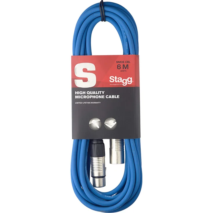 Stagg 6 m hochwertigen XLR-auf XLR-Stecker Mikrofon Kabel blau