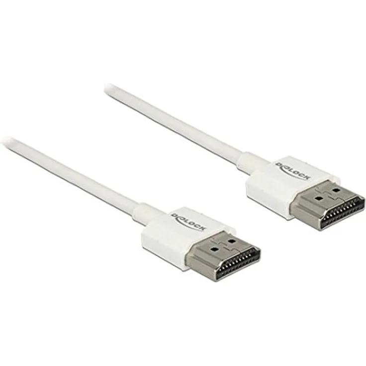 DeLock 85120 HDMI-Kabel, HighSpeed Ethernet, A-A 4K 3D 0,25m Weiß