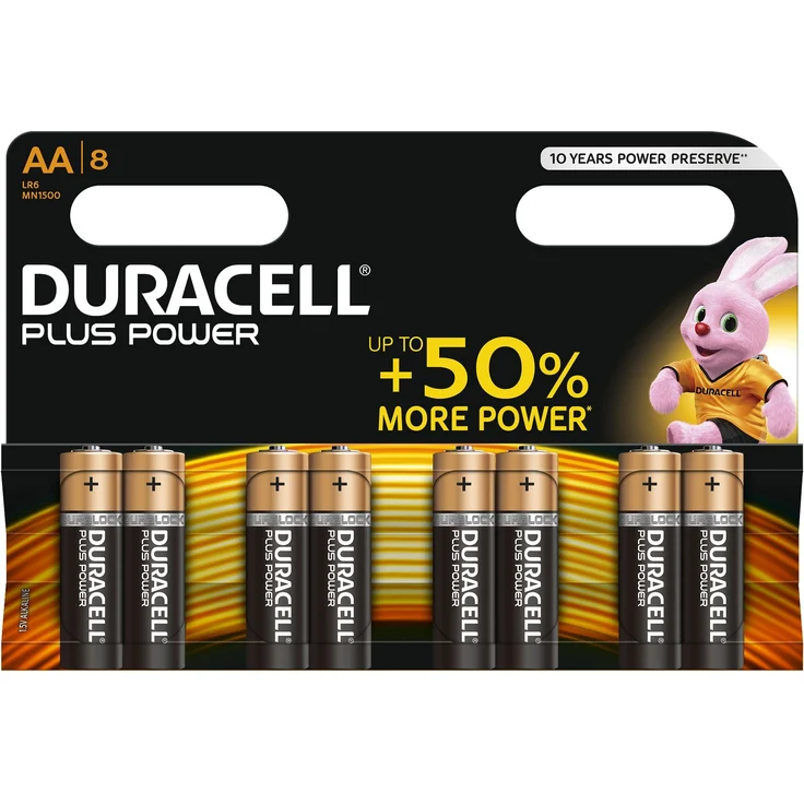 Duracell Plus Power Typ AA Alkaline Batterien, 8er Pack – Bild 1