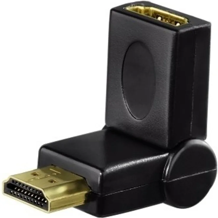 Hama Compact Adapter HDMI Plug - HDMI Socket, swivelling, black (Schwarz)