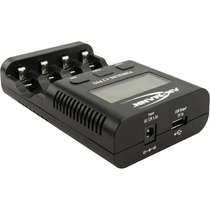 ANSMANN Batterieladegerät für 4X AA-AAA NiMH Akkus - Ladegerät mit 5 Ladeprogrammen: Laden, Entladen, Testen, Refresh, Schnellladen + USB-Lader - Powerline 4.2 Pro Akku-Ladegerät – Bild 1