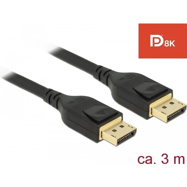 DeLOCK - DisplayPort-Kabel - DisplayPort (M) bis DisplayPort (M) - DisplayPort 1,4 - 3,0m - 8K Unterstützung - Schwarz (85661)