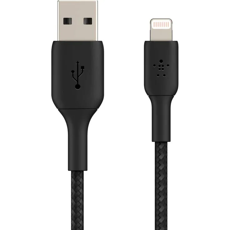 Belkin Lightning Lade/Sync Kabel ummantelt, 2 m, schwarz