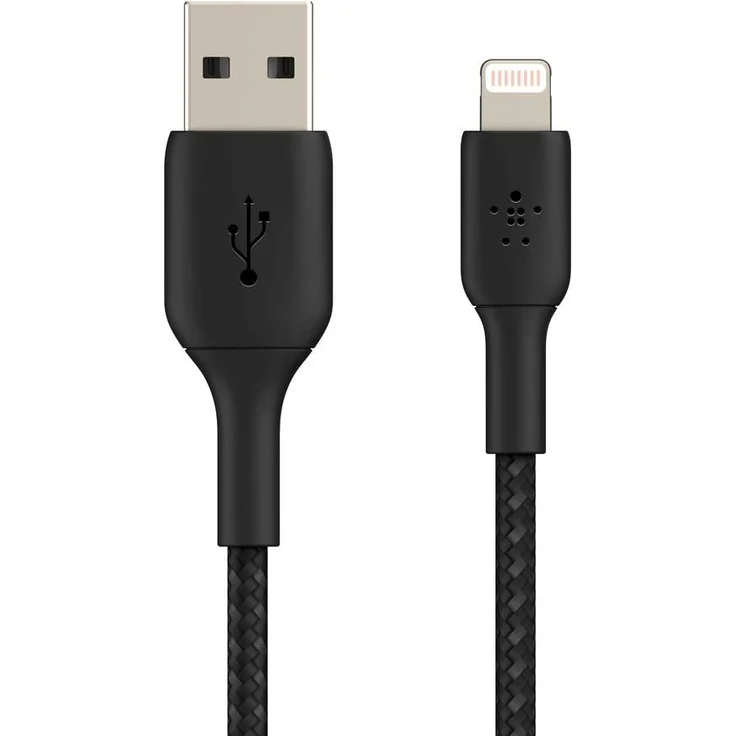Belkin Lightning Lade/Sync Kabel ummantelt, 2 m, schwarz – Bild 1