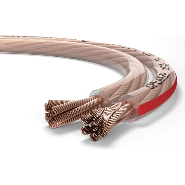 Oehlbach Speaker Wire SP-25, Stereo HI-FI Lautsprecherkabel, Boxenkabel mit OFC (sauerstofffreies Kupfer) 2x2,5 mm Mini Spule Lautsprecher Kabel, Glasklar Transparent, 30m – Bild 5