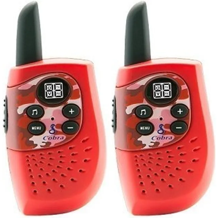 Cobra HM230 Hero Serie kompakt Walkie Talkie mit einer Reichweite von bis zu 3 km, 8 Kanälen und Energiespar-Funktion (2er-Pack)- rot