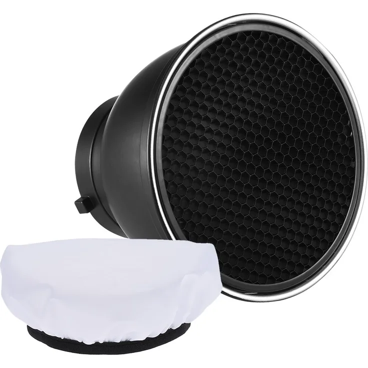 "Andoer 7 ""Standard Reflektor Diffusor Lampe Shade Dish mit 60 ° Honeycomb Grid weißes Weiches Tuch für Bowens Mount Studio Strobe Flash Light Speedlite"