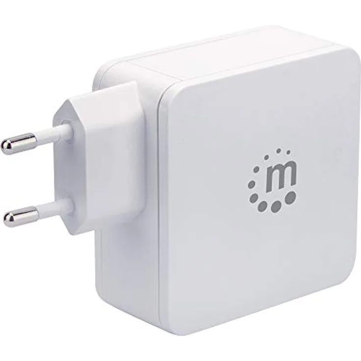 Manhattan 180146 Power Delivery USB-Netzteil 45 W USB-C Power Delivery-Port (PD 3.0) mit bis zu 45 W USB-A Ladeport bis zu 2,4 A weiß