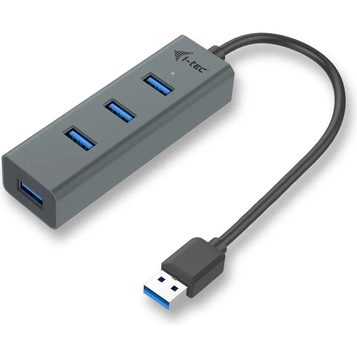 i-tec USB 3.0 Metal 4-Port USB HUB mit LED-Kontrollleuchte für Notebook, Tablet oder PC