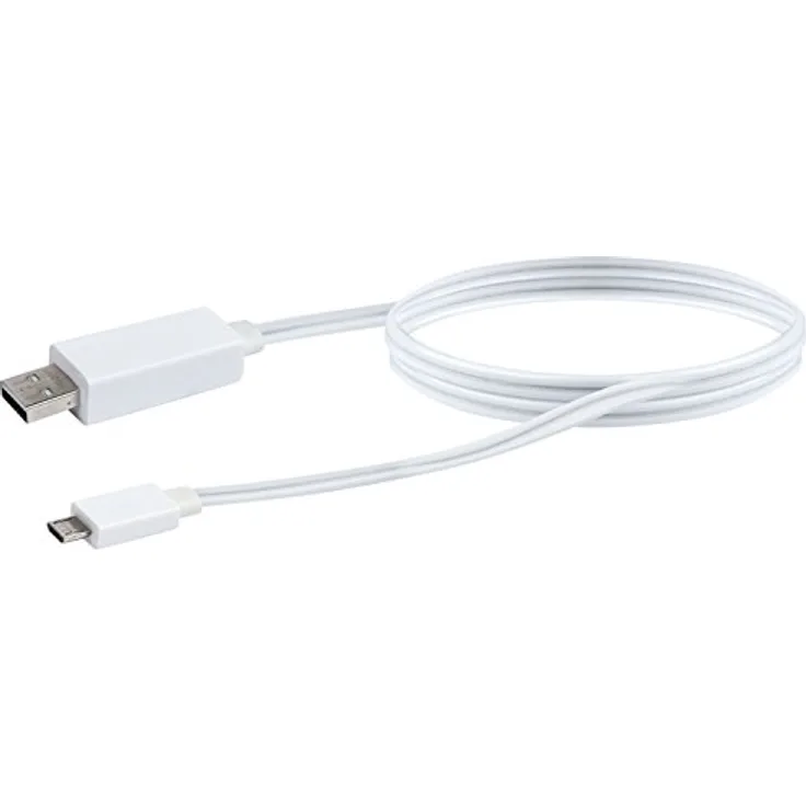 Schwaiger LKL100M 532 leuchtendes Micro-USB Sync-Ladekabel (0,8 m) weiß