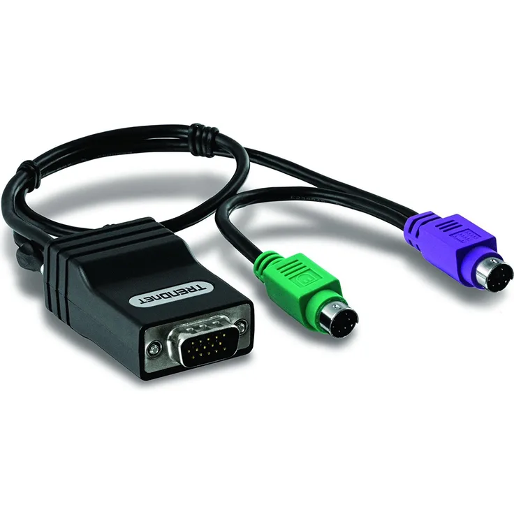 Trendnet TK-CAT5P 2x PS/2 M VGA M, RJ-45 F Schwarz (TK-CAT5P)