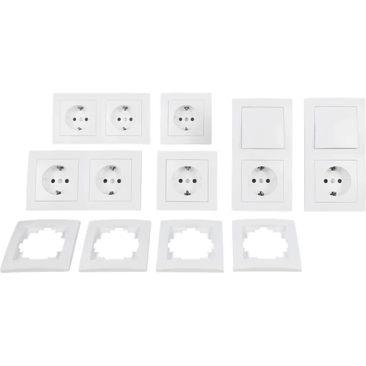 Schalter und Steckdosen Set McPower Flair Standard 20-teilig weiß