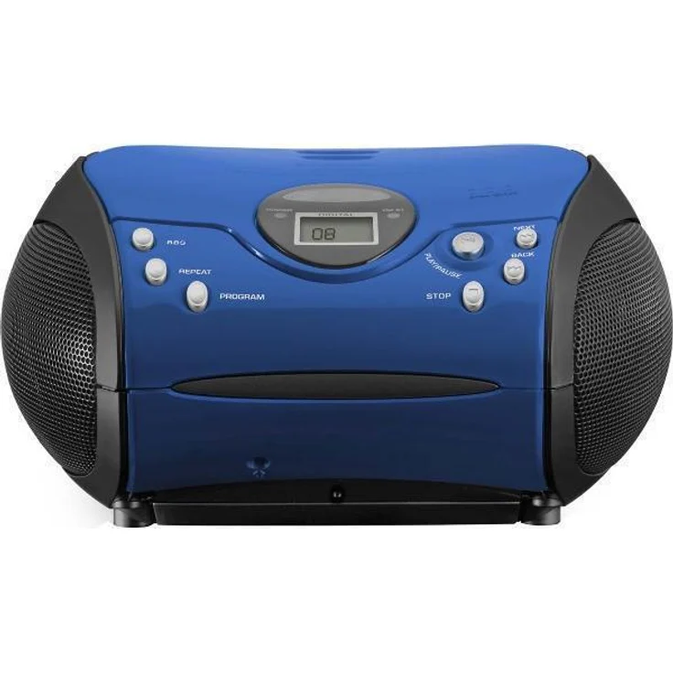 Lenco Radio CD-Player SCD-24 tragbares Stereo UKW-Radio mit CD-Player und Teleskopantenne in blau-schwarz – Bild 2