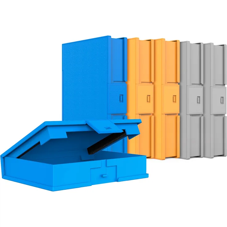 Inateck 3,5'' HDD Festplatten Schutzhülle, Festplattenhülle, Festplattentasche, HDD Schutzhülle, stoßfest, staubgeschützt, antistatisch, Lagerhüllen für 3,5'' HDD, 6er Pack, Orange/ Blau/ Grau (HPF x6)